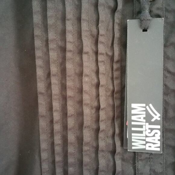 William Rast Men's Black Cotton Pleated Button Down Shirt Size XXL - Picture 4 of 7